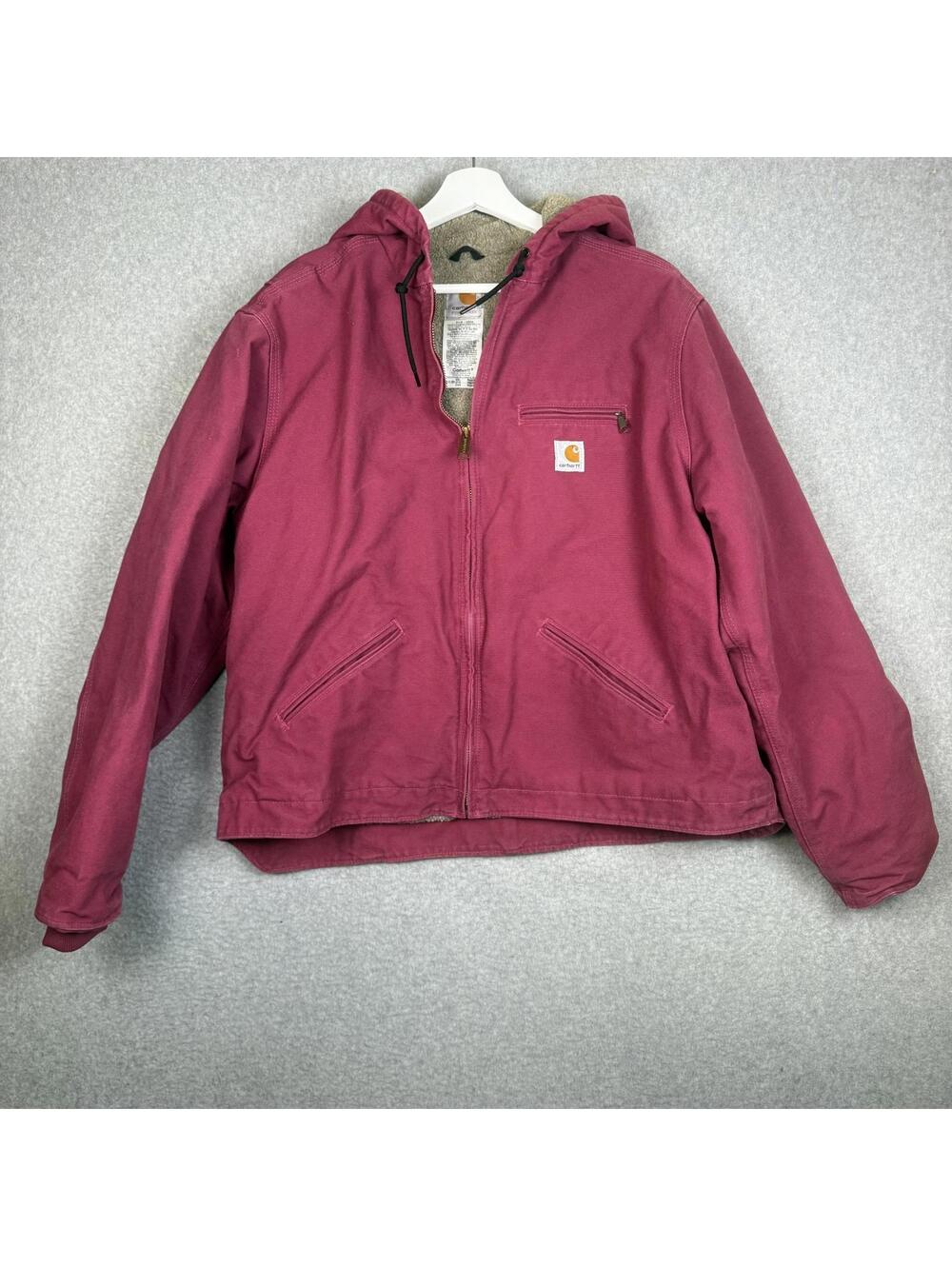 Carhartt Women's Wj141 Rby Hooded Sherpa Lined Jacket Size 2xl Xxl Rare